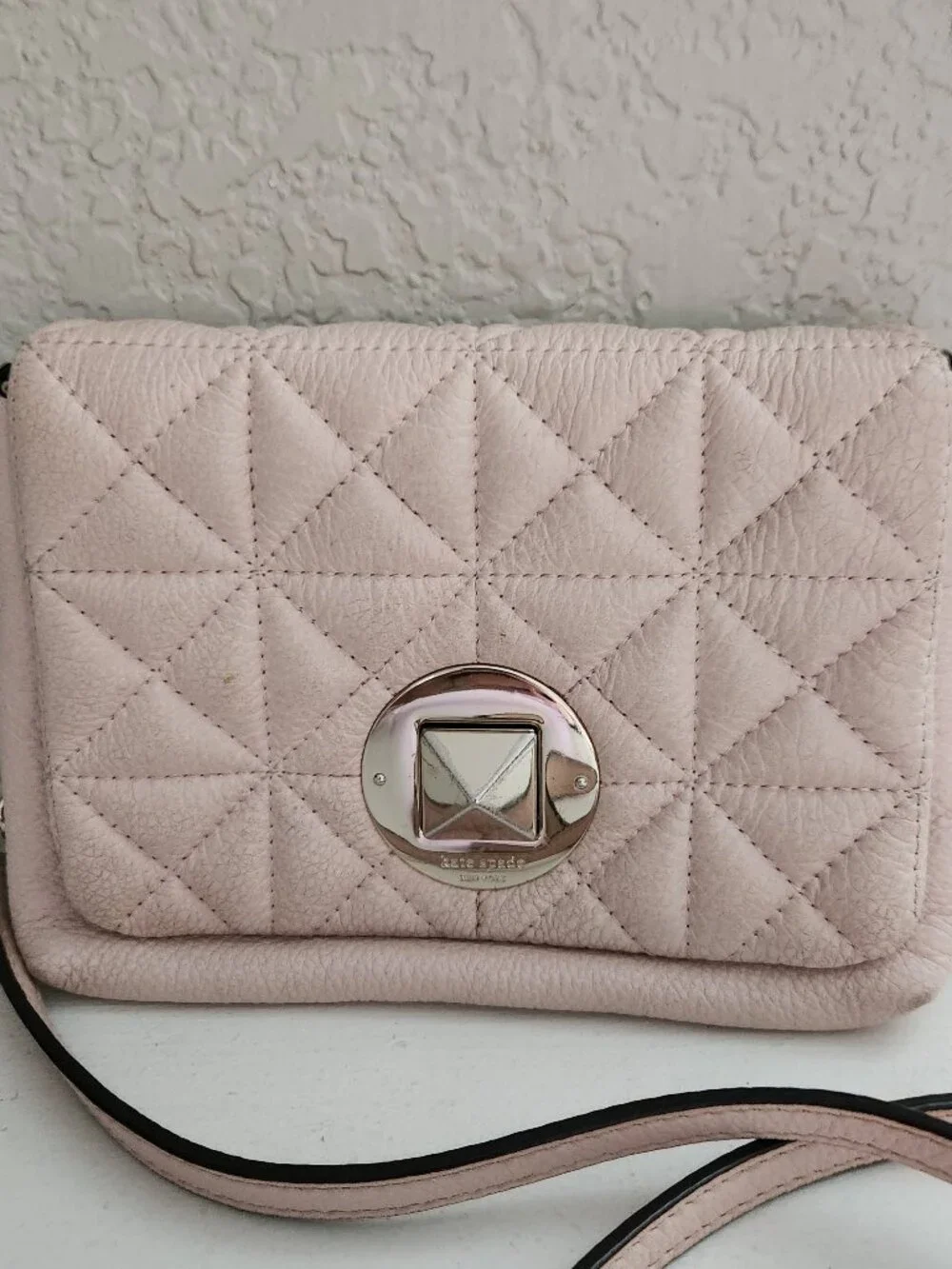 Kate Spade Pink Quilted Leather Crossbody Bag Purse